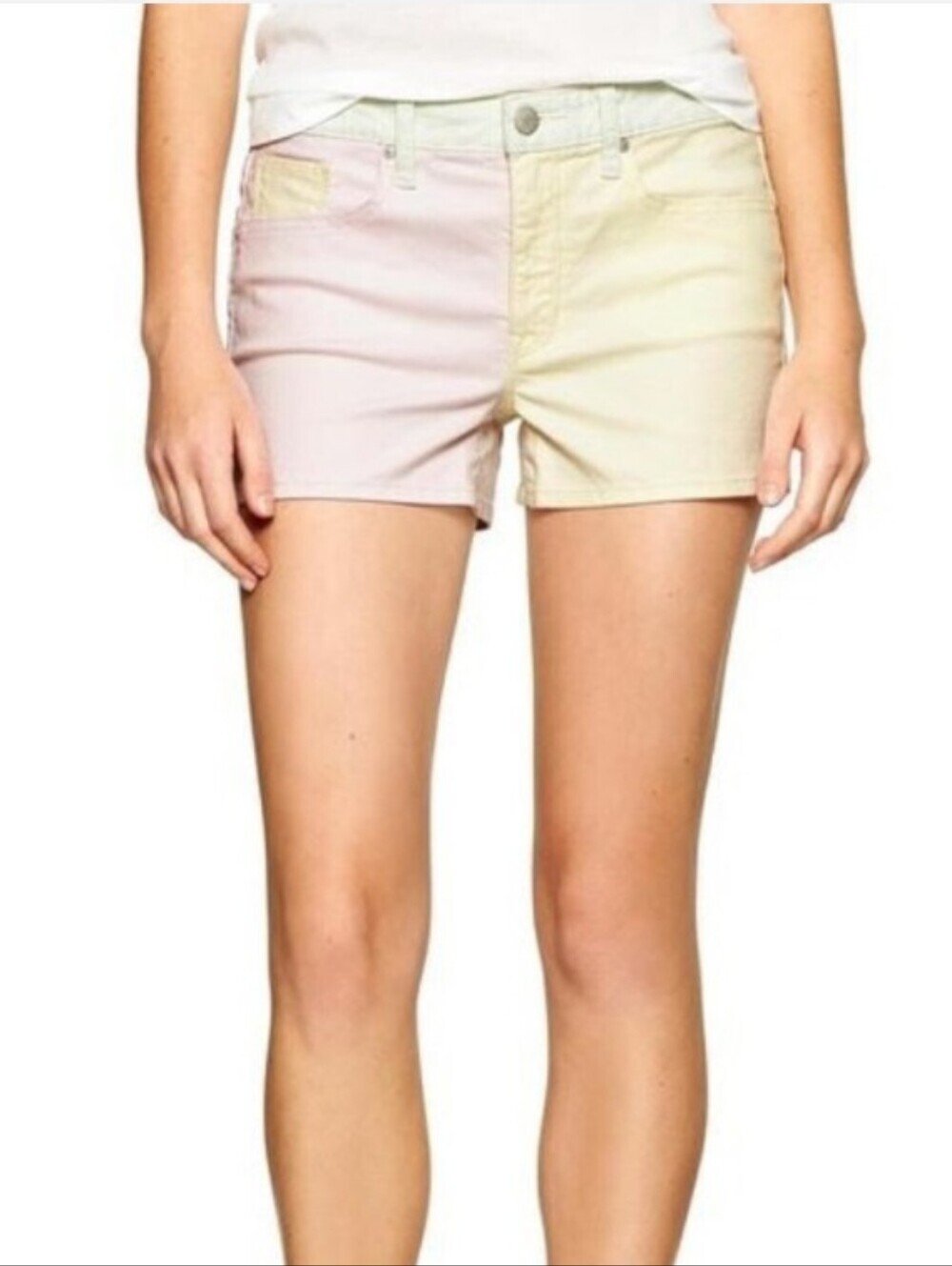 Gap Jean Shorts Pastel Colorblock Denim Slim Size 30 NWT